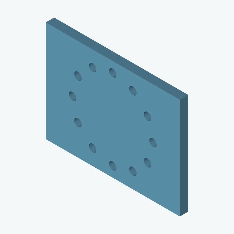 Rectangular body, 96.03 × 72.4 × 6 mm (W×D×H) — 2892