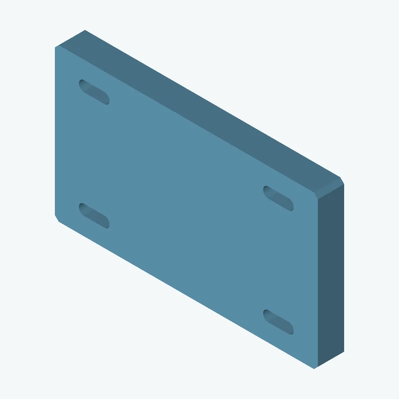 Rectangular body, 80 × 46.5 × 8 mm (W×D×H) — 2912