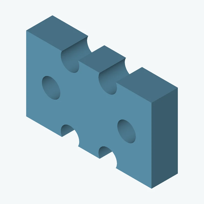 Rectangular body, 57.18 × 33.9 × 12 mm (W×D×H) — 2954