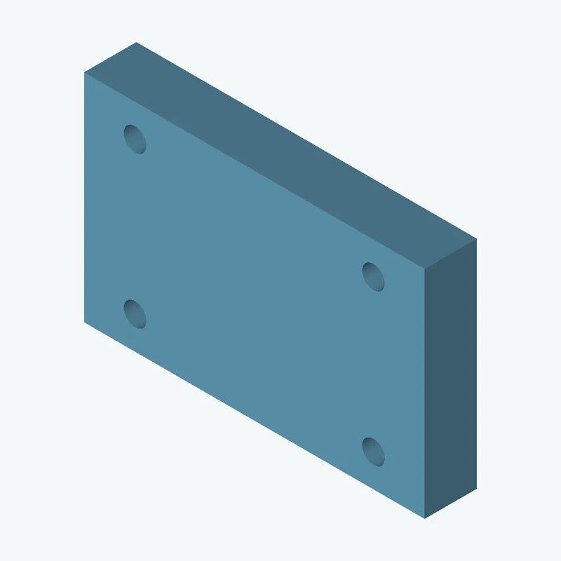 Rectangular body, 65 × 41.3 × 10 mm (W×D×H) — 2974
