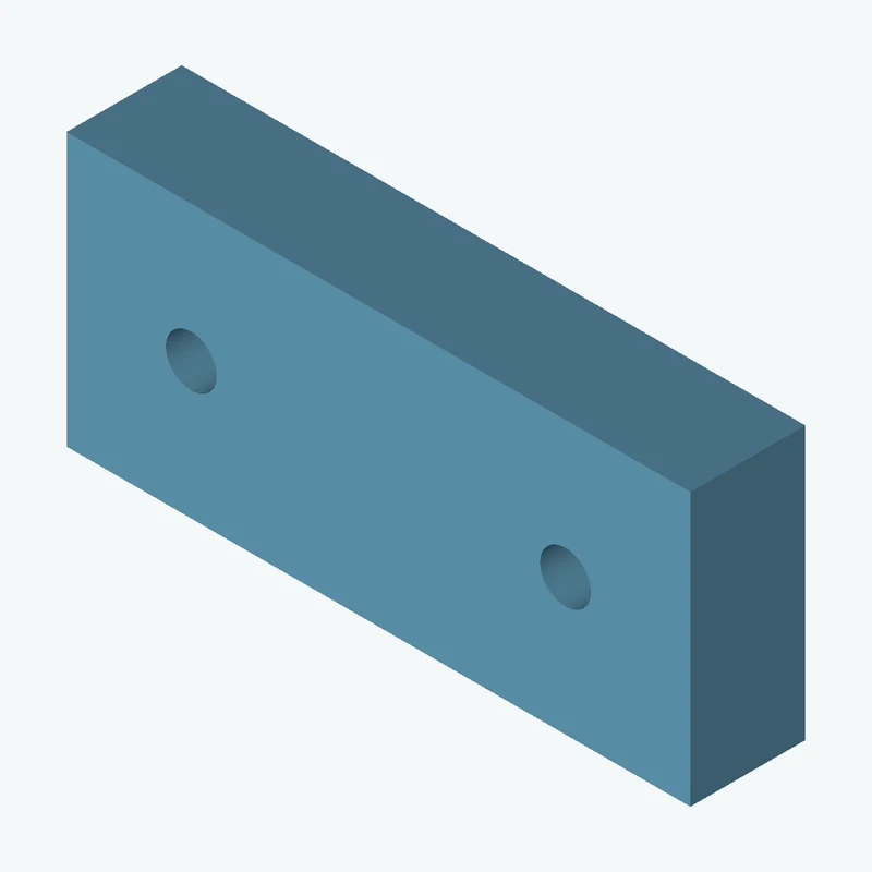 Rectangular body, 65 × 28.4 × 12 mm (W×D×H) — 2996