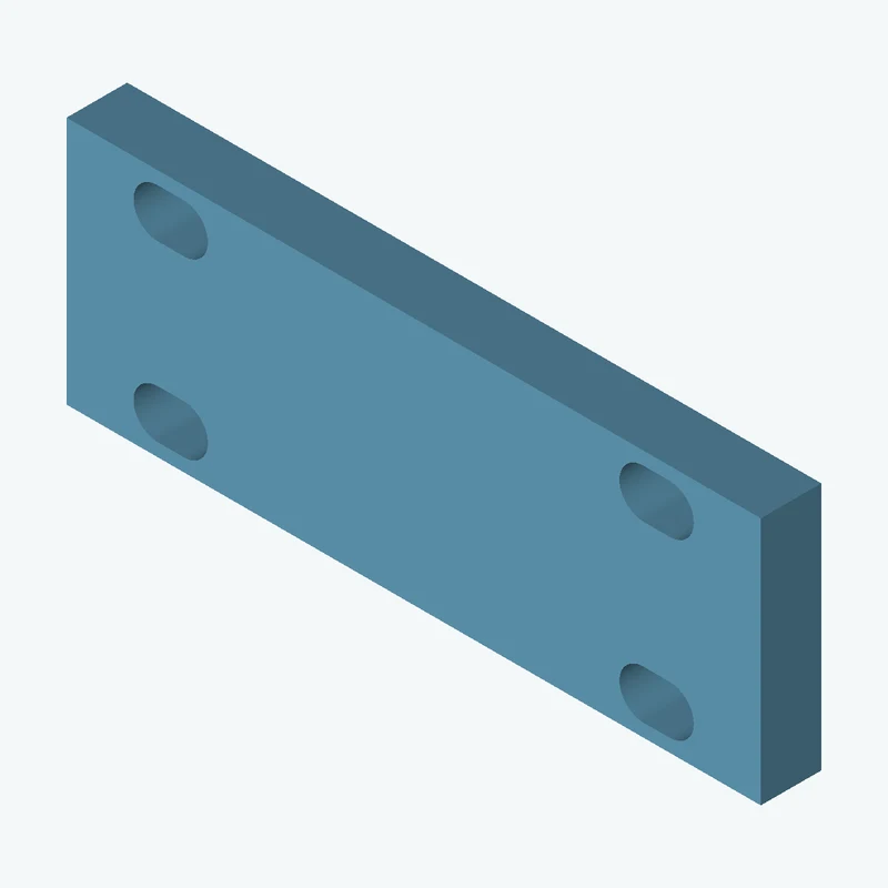 Rectangular body, 45.8 × 16.4 × 4 mm (W×D×H) — 3023