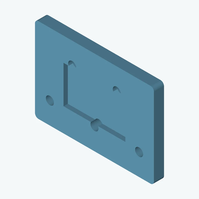 Rectangular body, 47.46 × 33.8 × 4 mm (W×D×H) — 3072