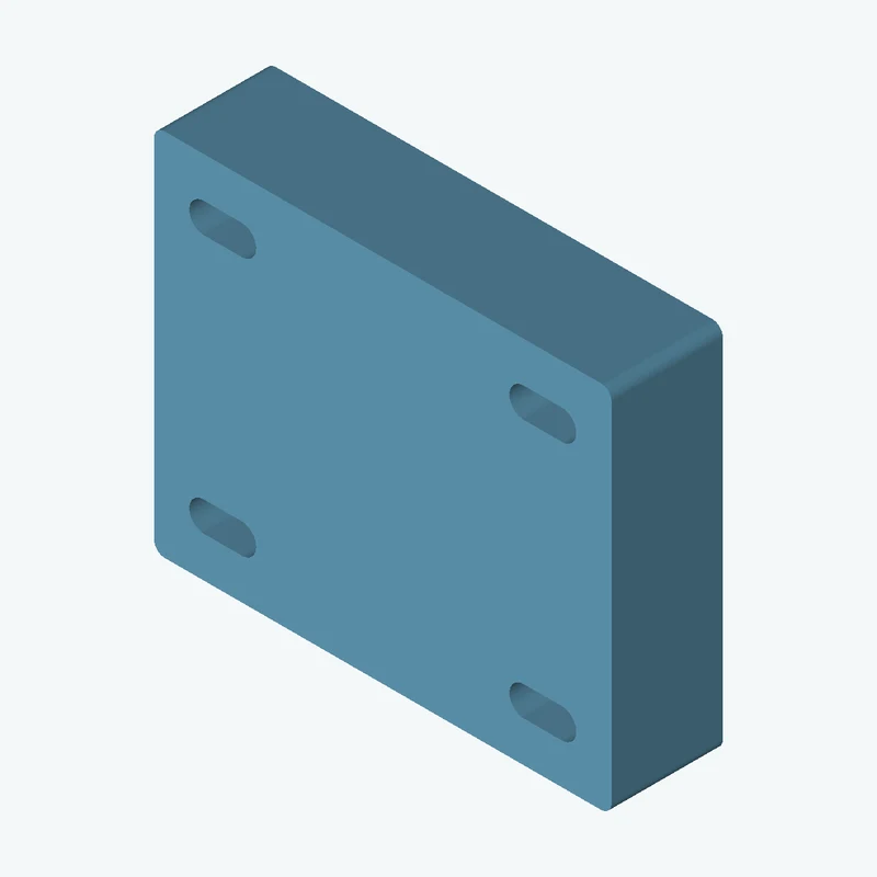 Rectangular body, 49.27 × 39.8 × 12 mm (W×D×H) — 3158
