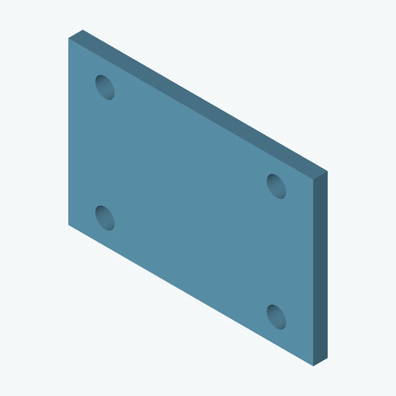 Rectangular body, 67.13 × 44.3 × 4 mm (W×D×H) — 3160