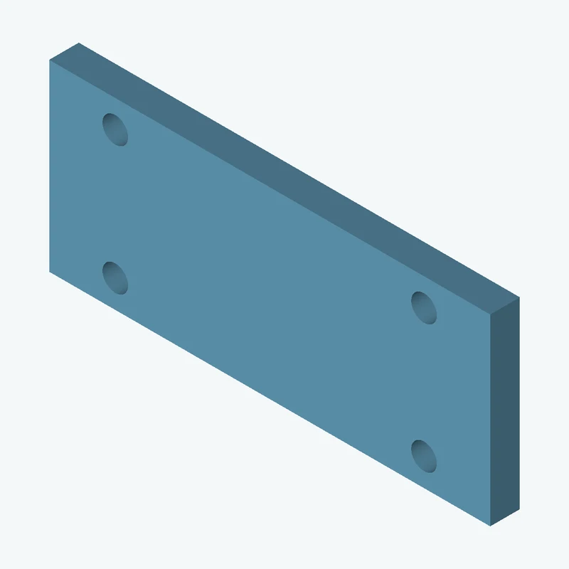 Rectangular body, 74.27 × 30.9 × 5 mm (W×D×H) — 3329