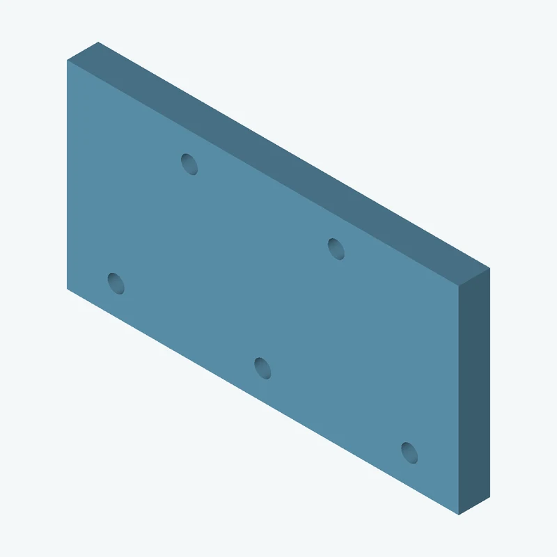 Rectangular body, 75 × 38 × 6 mm (W×D×H) — 3350