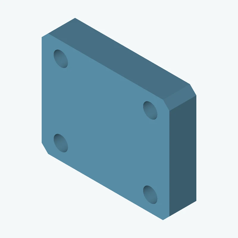 Rectangular body, 47.41 × 38.7 × 10 mm (W×D×H) — 3418