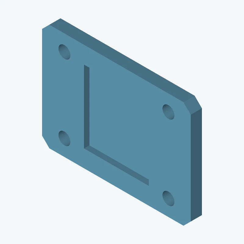 Rectangular body, 80 × 57.6 × 6 mm (W×D×H) — 3446