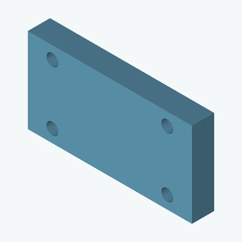 Rectangular body, 44.25 × 22.9 × 6 mm (W×D×H) — 3622