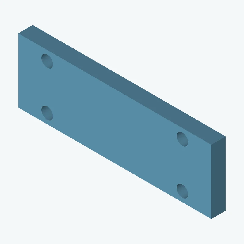 Rectangular body, 107.44 × 35.8 × 8 mm (W×D×H) — 3718