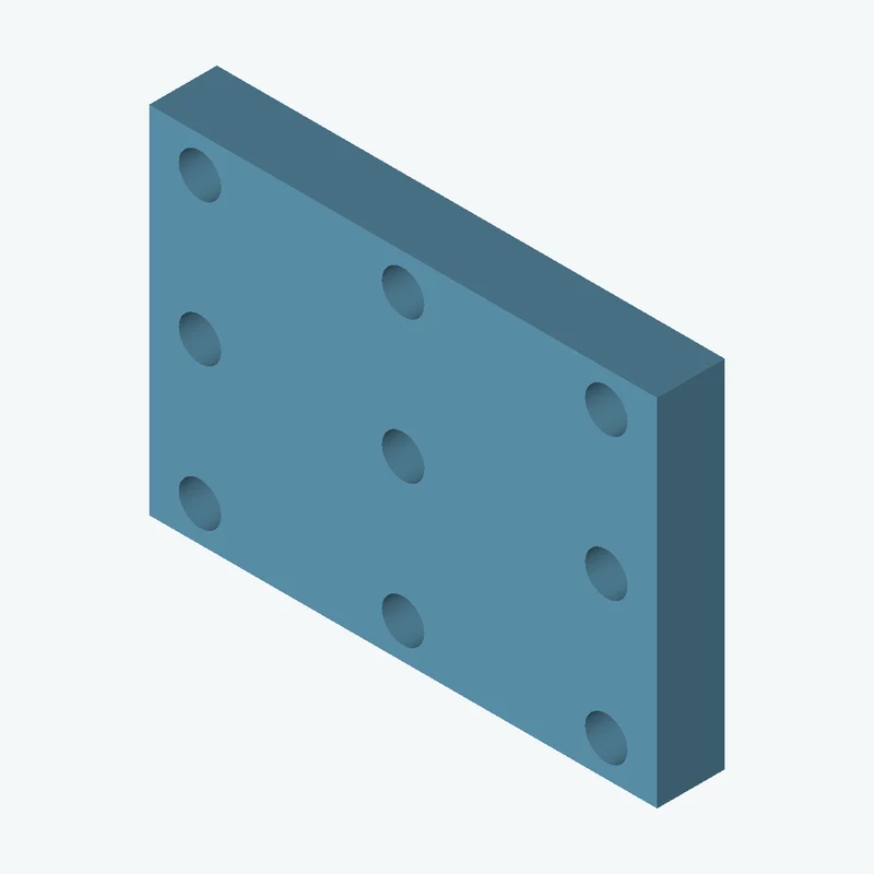 Rectangular body, 30 × 21 × 4 mm (W×D×H) — 3762