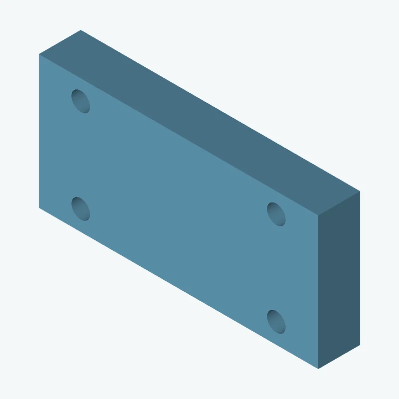 Rectangular body, 80 × 38.1 × 12 mm (W×D×H) — 3777