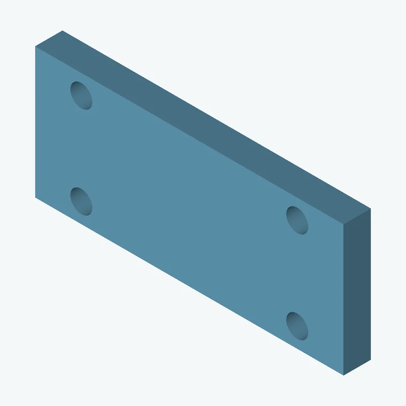 Rectangular body, 45 × 19.1 × 4 mm (W×D×H) — 3833