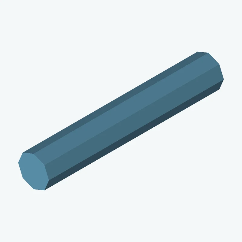 8-sided polygon section, 30.4 mm across corners, extruded 172.7 mm thick — 3504