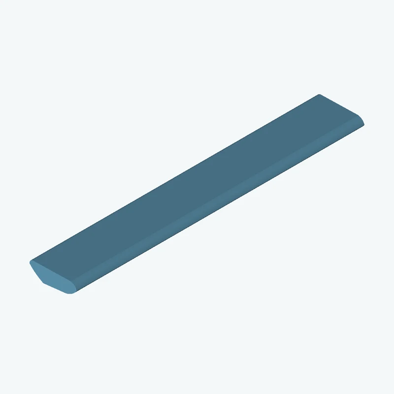 freeform sketched section (6 segments: 2 straight, 1 arc, 3 curves), ~48.694 × 15.863 mm, extruded 296.8 mm thick — 3608