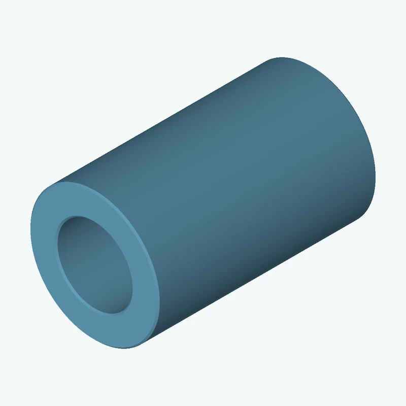 Revolved body, Ø75 mm × 126.9 mm tall with Ø43.5 mm bore — 0174
