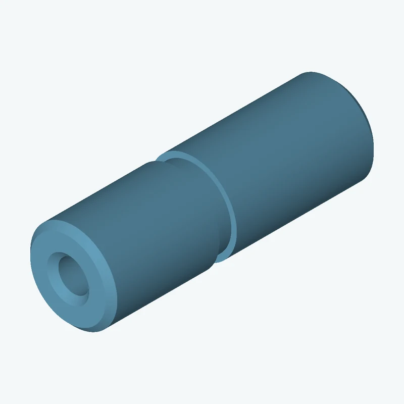 Revolved body, Ø15 mm × 46.2 mm tall with Ø5.3 mm bore, 3 mm-wide groove 0.94 mm deep — 0307