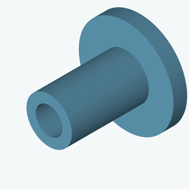 Revolved body, Ø72.71 mm × 145.3 mm tall with Ø42.8 mm bore, Ø151.6 mm × 22 mm flange — 0458