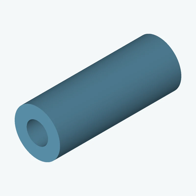 Revolved body, Ø14.87 mm × 39.8 mm tall with Ø7 mm bore — 0556