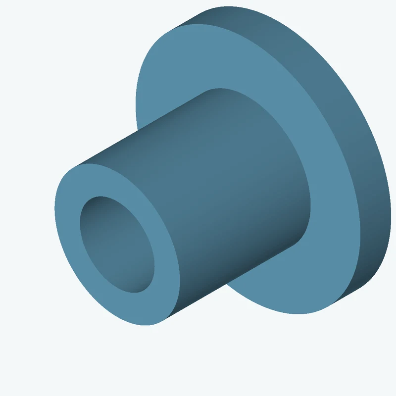 Revolved body, Ø75 mm × 96.6 mm tall with Ø44.7 mm bore, Ø134.5 mm × 18.4 mm flange — 0567