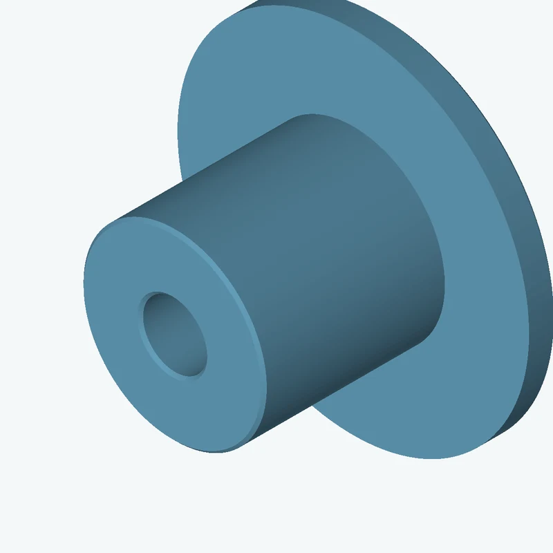 Revolved body, Ø44.02 mm × 50.1 mm tall with Ø15.4 mm bore, Ø84.5 mm × 6.6 mm flange — 0571