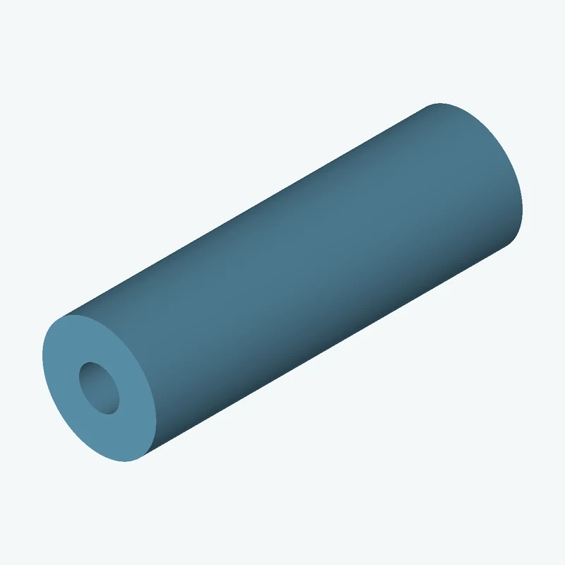 Revolved body, Ø40.54 mm × 130.5 mm tall with Ø14.4 mm bore — 0609