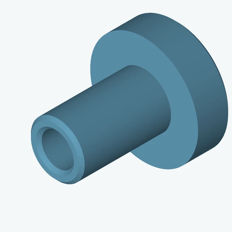 Revolved body, Ø12.51 mm × 28.5 mm tall with Ø7.5 mm bore, Ø25.1 mm × 7.7 mm flange — 0653
