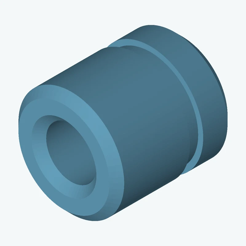 Revolved body, Ø7.16 mm × 8 mm tall with Ø3.4 mm bore, 0.9 mm-wide groove 0.34 mm deep — 0993