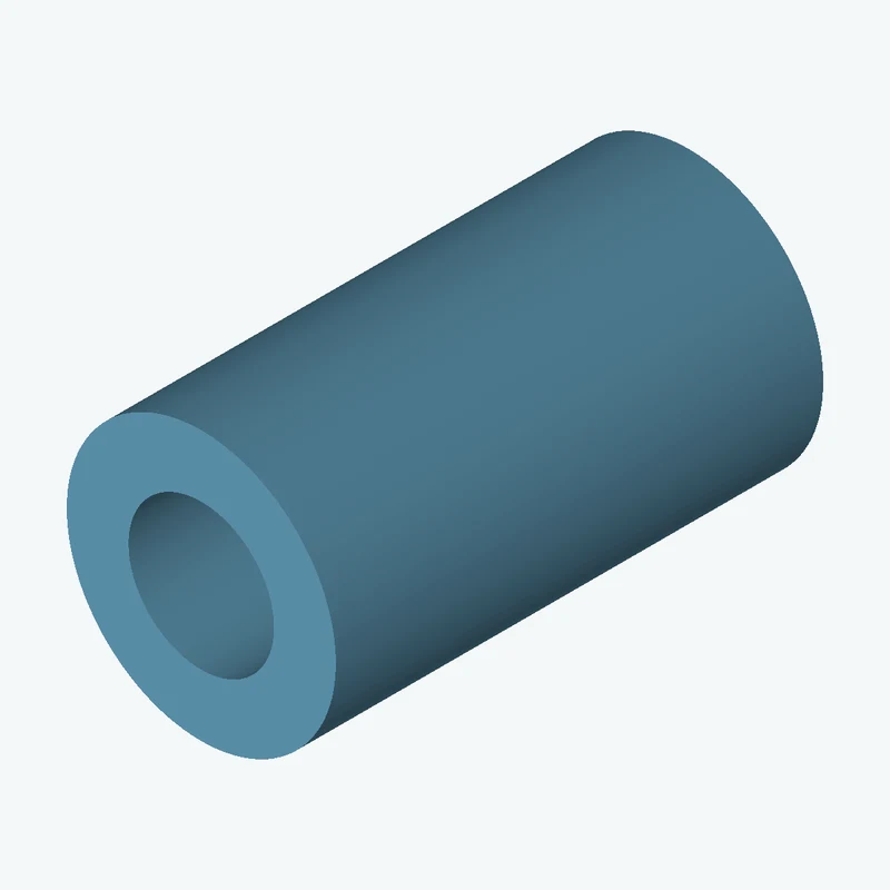 Revolved body, Ø34.23 mm × 62 mm tall with Ø18.5 mm bore — 1061