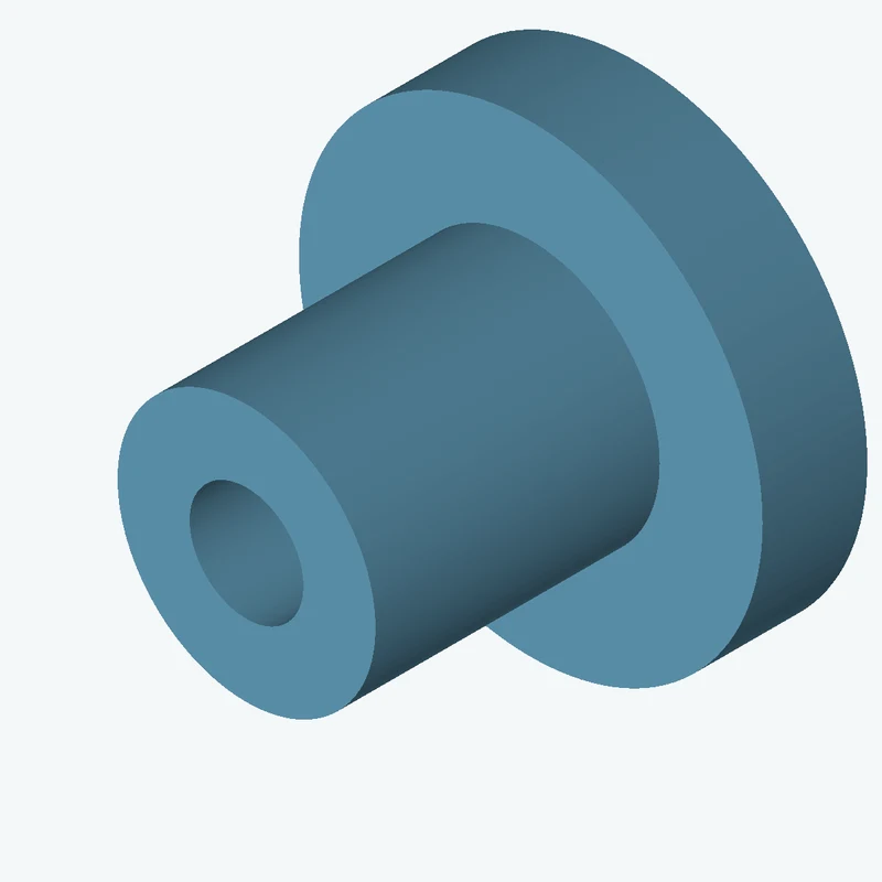 Revolved body, Ø8.62 mm × 13 mm tall with Ø3.8 mm bore, Ø15.5 mm × 3.5 mm flange — 1259