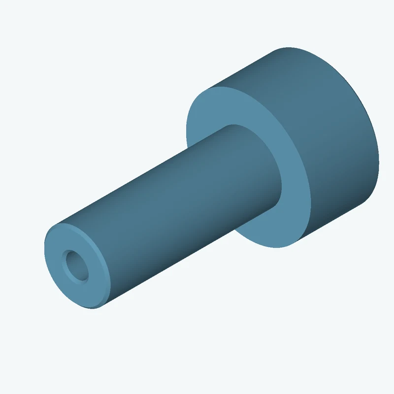 Revolved body, Ø20 mm × 73.4 mm tall with Ø6.8 mm bore, Ø37.6 mm × 21.2 mm flange — 1260