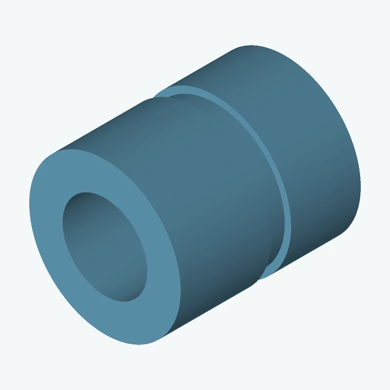 Revolved body, Ø55.42 mm × 65.9 mm tall with Ø31 mm bore, 7.25 mm-wide groove 2.35 mm deep — 1345