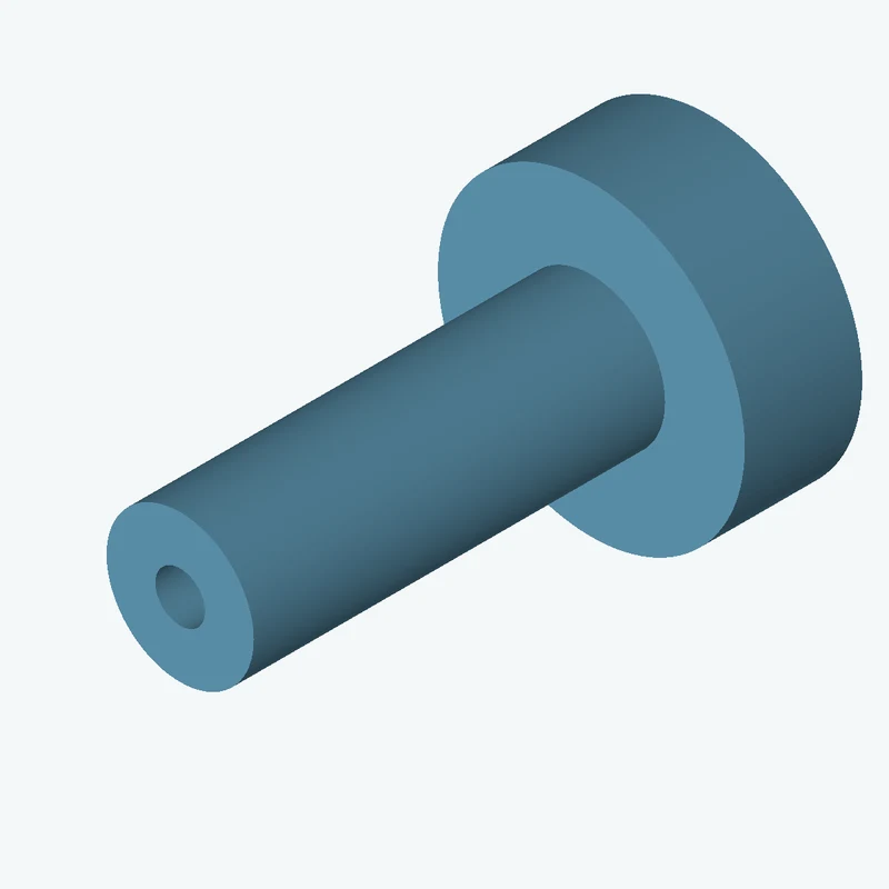Revolved body, Ø56.12 mm × 201.6 mm tall with Ø18.9 mm bore, Ø117 mm × 44.8 mm flange — 1626