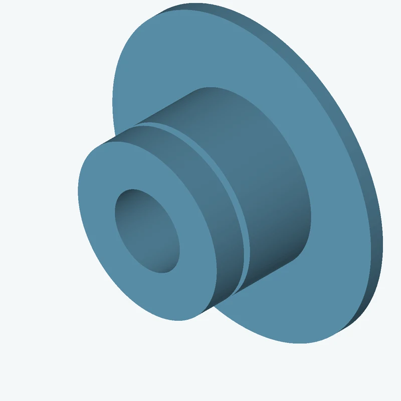 Revolved body, Ø61.52 mm × 47.1 mm tall with Ø28.8 mm bore, Ø114.6 mm × 5.3 mm flange, 2.61 mm-wide groove 3.47 mm deep — 1645