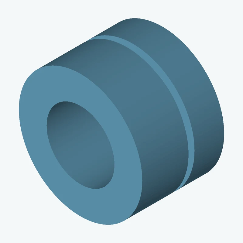 Revolved body, Ø65.87 mm × 43.7 mm tall with Ø36.2 mm bore, 3.19 mm-wide groove 4.27 mm deep — 1661