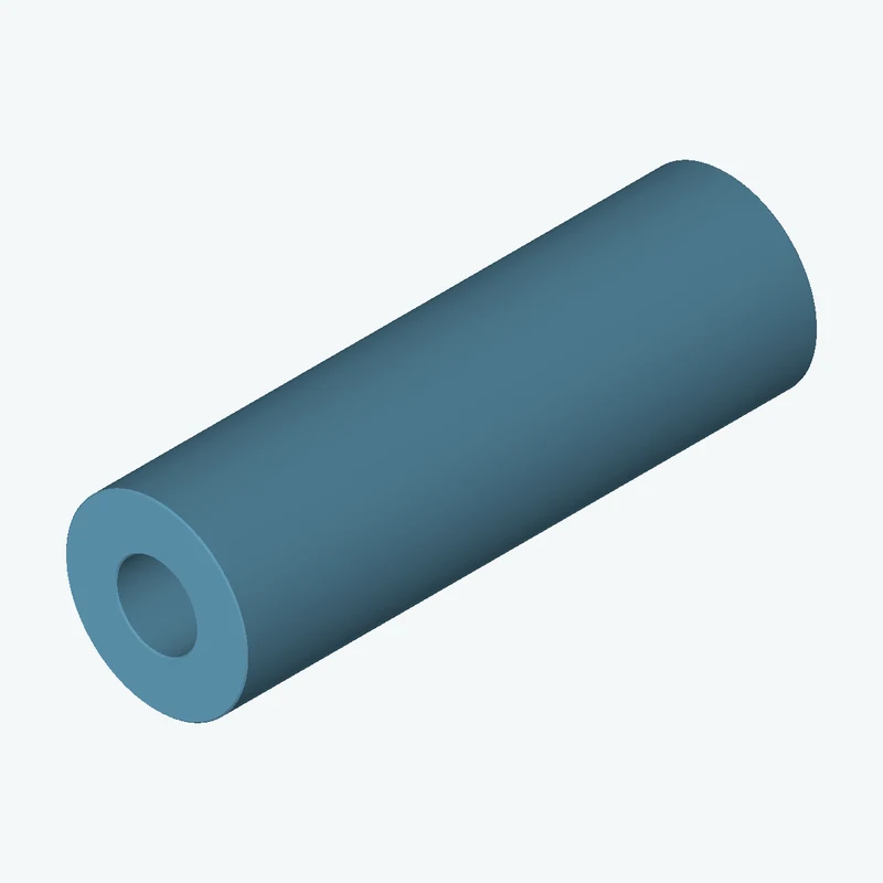 Revolved body, Ø53.48 mm × 167.9 mm tall with Ø23.5 mm bore — 1736