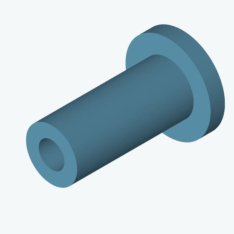 Revolved body, Ø23.87 mm × 61.1 mm tall with Ø12 mm bore, Ø39.7 mm × 6.7 mm flange — 1850