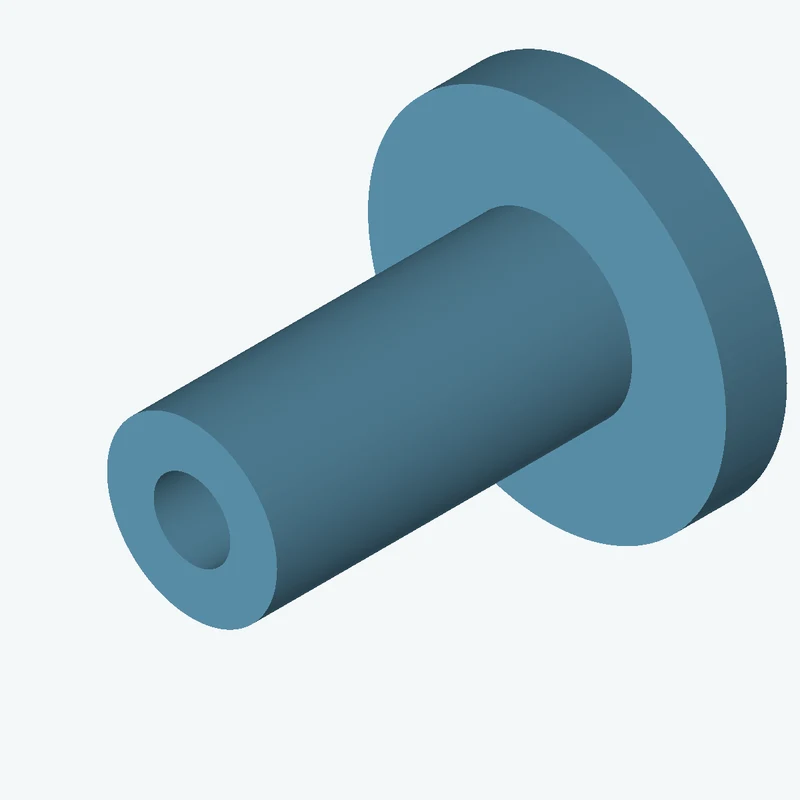 Revolved body, Ø33.76 mm × 82.6 mm tall with Ø15.2 mm bore, Ø71.1 mm × 12.1 mm flange — 2104