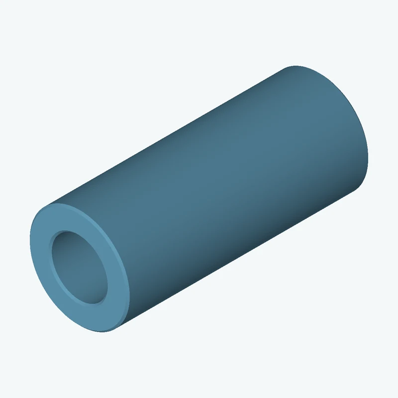 Revolved body, Ø76.25 mm × 184.8 mm tall with Ø42.7 mm bore — 2144