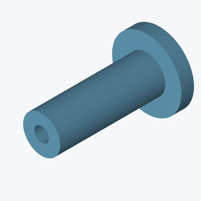 Revolved body, Ø16.41 mm × 52.2 mm tall with Ø6.4 mm bore, Ø30.7 mm × 5.6 mm flange — 2160