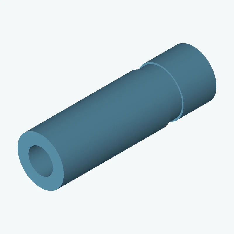 Revolved body, Ø60 mm × 197.6 mm tall with Ø31.6 mm bore, 16.61 mm-wide groove 1.95 mm deep — 2232