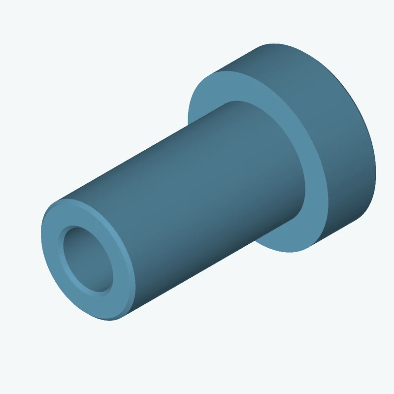 Revolved body, Ø49.57 mm × 117.1 mm tall with Ø26.2 mm bore, Ø73.8 mm × 26.5 mm flange — 2430