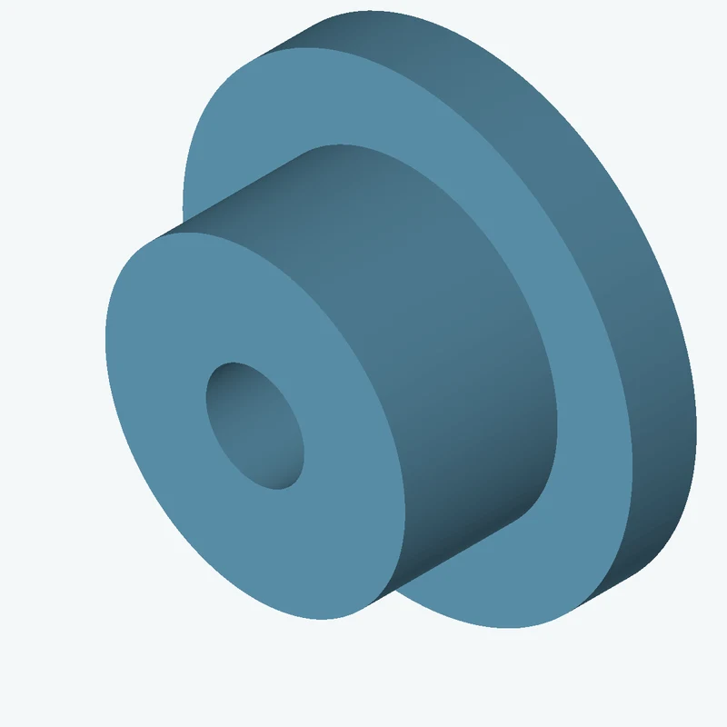 Revolved body, Ø50 mm × 36.1 mm tall with Ø16.4 mm bore, Ø75 mm × 10.7 mm flange — 2664