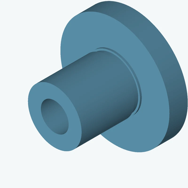 Revolved body, Ø26.66 mm × 39 mm tall with Ø13.8 mm bore, Ø54.2 mm × 9.1 mm flange, 2.77 mm-wide groove 0.83 mm deep — 2778