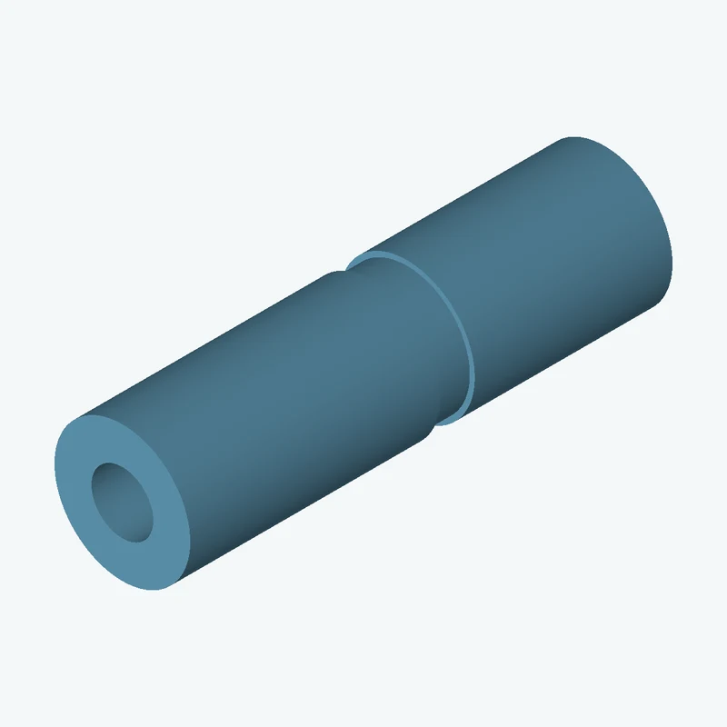 Revolved body, Ø63.75 mm × 226.5 mm tall with Ø29 mm bore, 16.08 mm-wide groove 2.33 mm deep — 2806