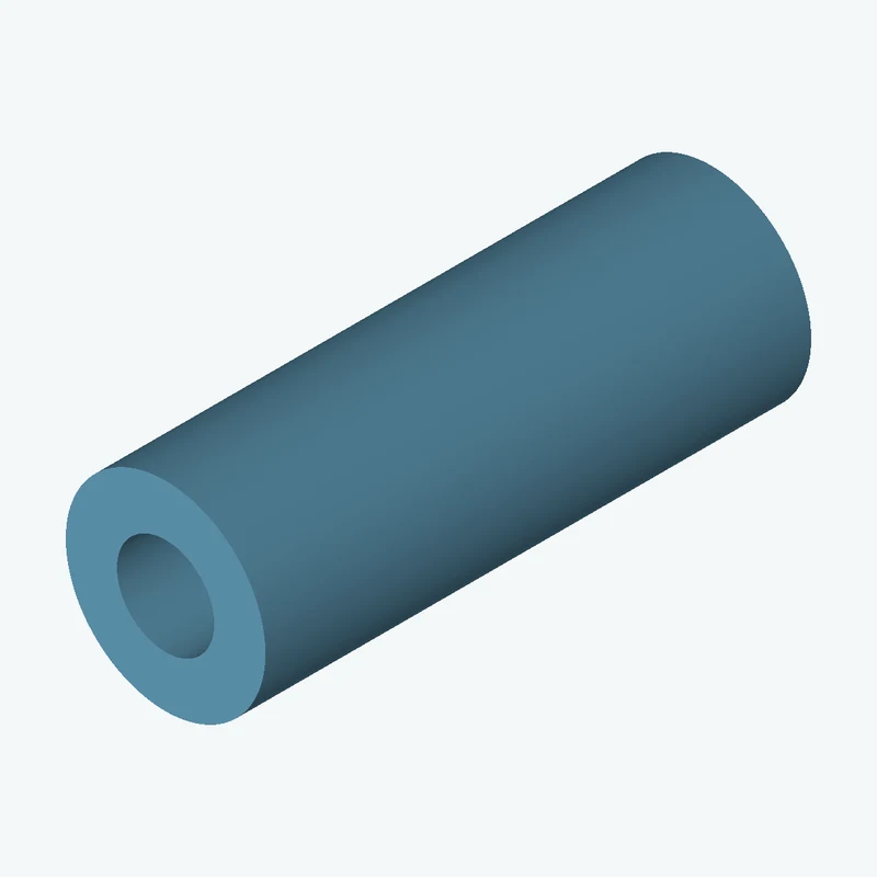 Revolved body, Ø15 mm × 41 mm tall with Ø7.3 mm bore — 3113