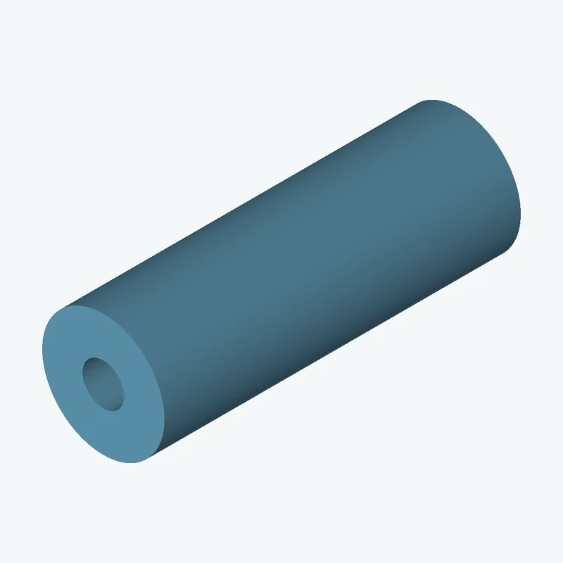Revolved body, Ø30.07 mm × 87.7 mm tall with Ø10.2 mm bore — 3217