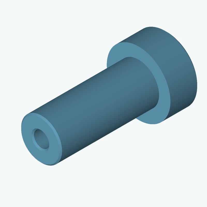 Revolved body, Ø40 mm × 123.8 mm tall with Ø14.9 mm bore, Ø62.3 mm × 27.5 mm flange — 3238