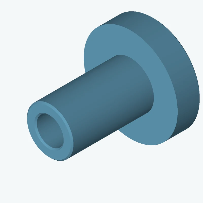 Revolved body, Ø17.46 mm × 39.6 mm tall with Ø10.1 mm bore, Ø35.4 mm × 8.8 mm flange — 3243
